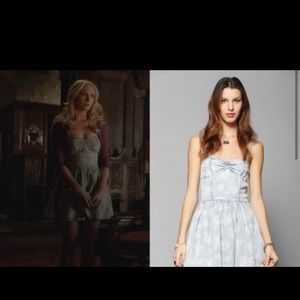 Flowered pattern jean dress